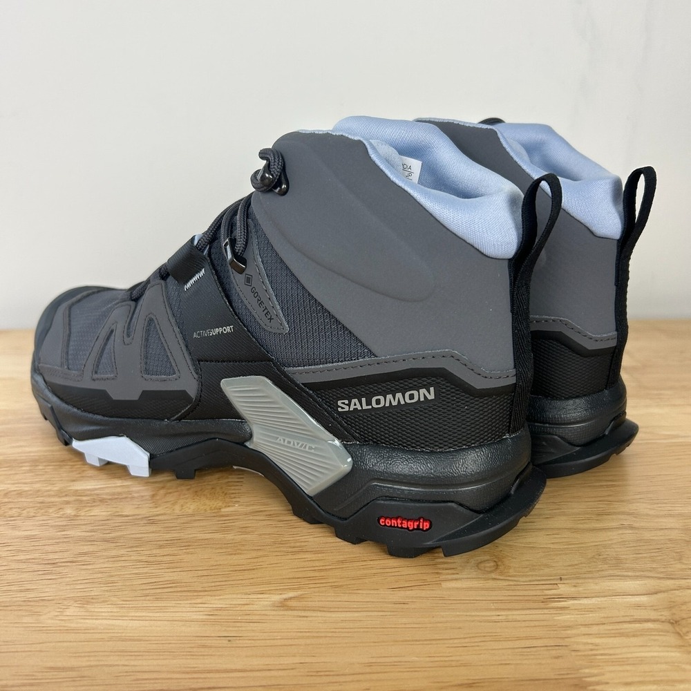 NEW Salomon X Ultra 4 Mid GTX Gore Tex‎ Womens 10 (EU 42.66) Hiking Boots Grey - Picture 5 of 10